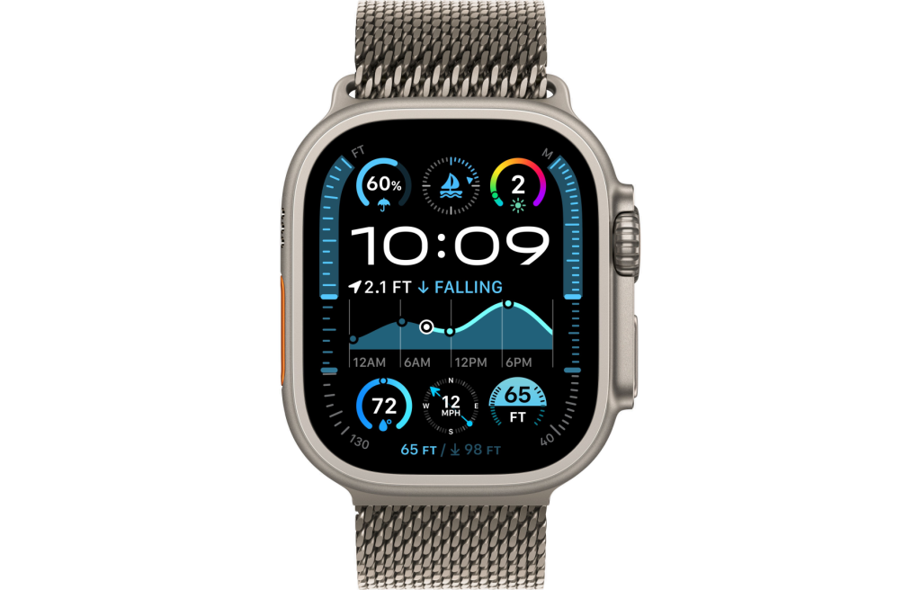Apple Watch Ultra 2 LTE 49mm Natural Titanium Case with N. Titanium Milanese Loop - M (MX5R3)