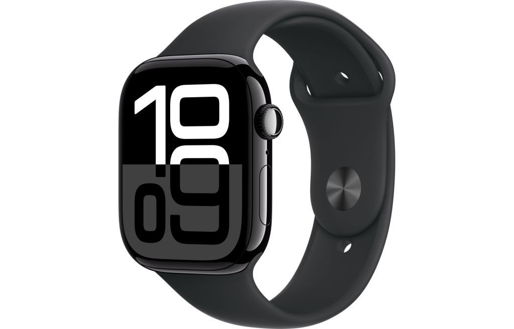 Apple Watch Series 10 GPS 46mm Jet Black Alu. Case w. Black Sport Band - S/M (MWWP3)