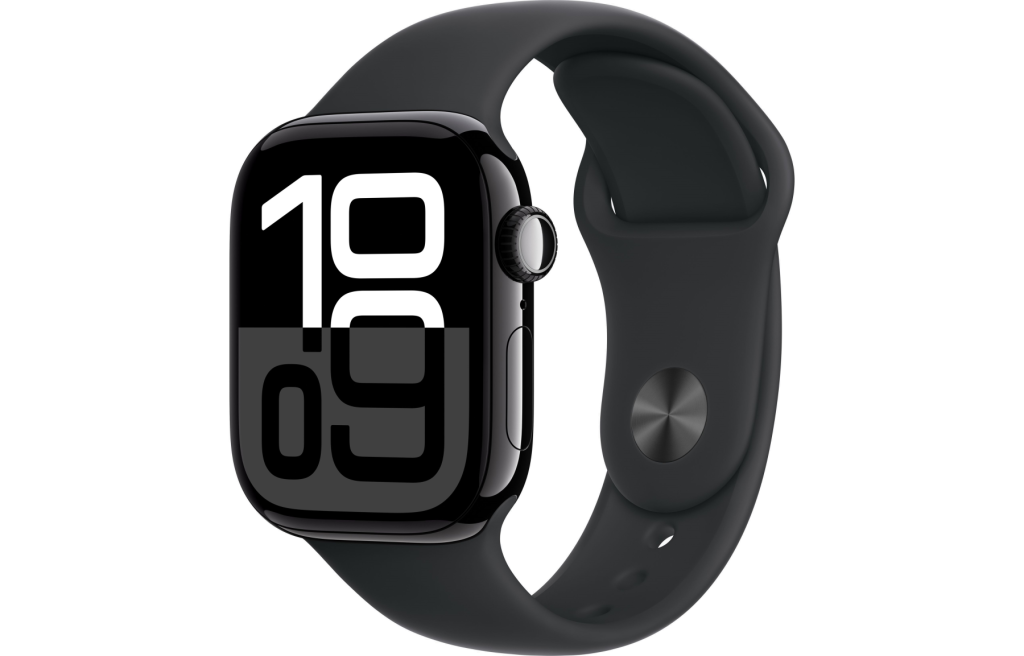 Apple Watch Series 10 GPS 42mm Jet Black Alu. Case w. Black Sport Band - S/M (MWWE3)