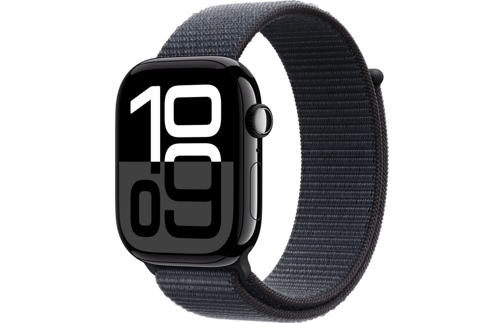 Apple Watch Series 10 GPS 42mm Jet Black Aluminum Case w. Ink Sport Loop (MWWG3)