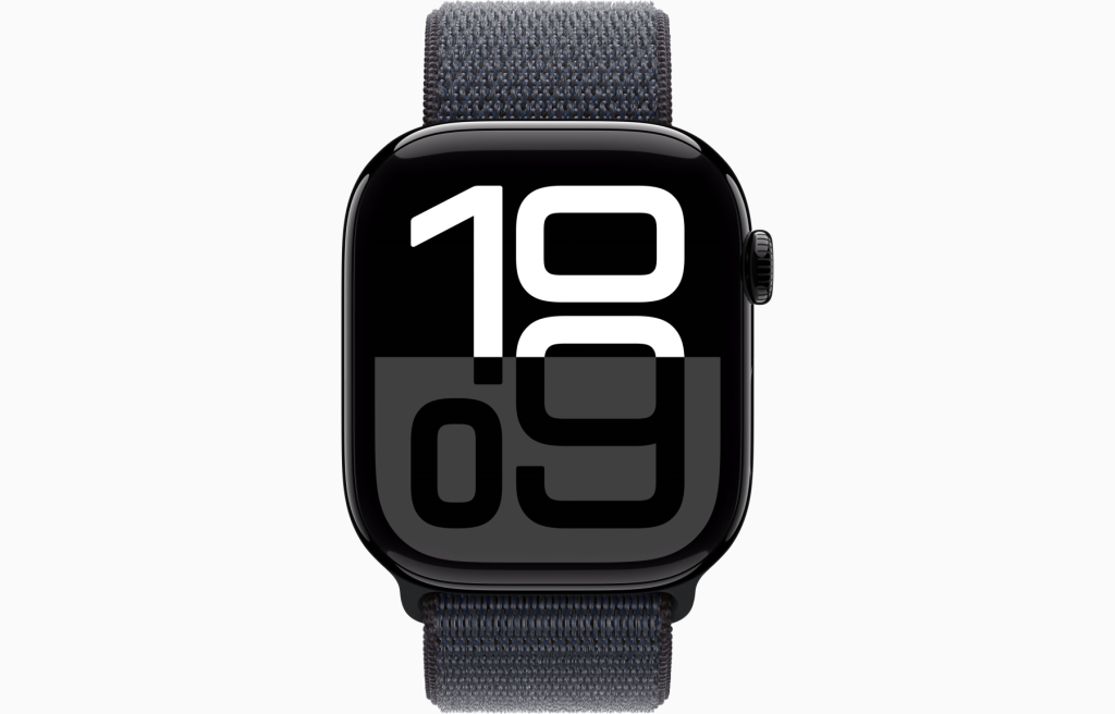 Apple Watch Series 10 GPS 42mm Jet Black Aluminum Case w. Ink Sport Loop (MWWG3)