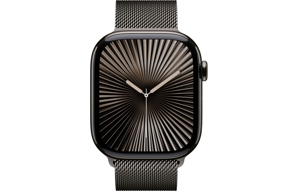 Apple Watch Series 10 LTE 46mm Slate Titanium Case w. Slate Milanese Loop - M/L (MWYW3)