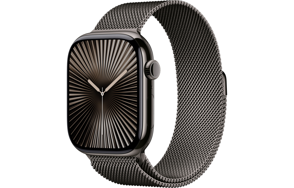 Apple Watch Series 10 LTE 46mm Slate Titanium Case w. Slate Milanese Loop - S/M (MC7R4)