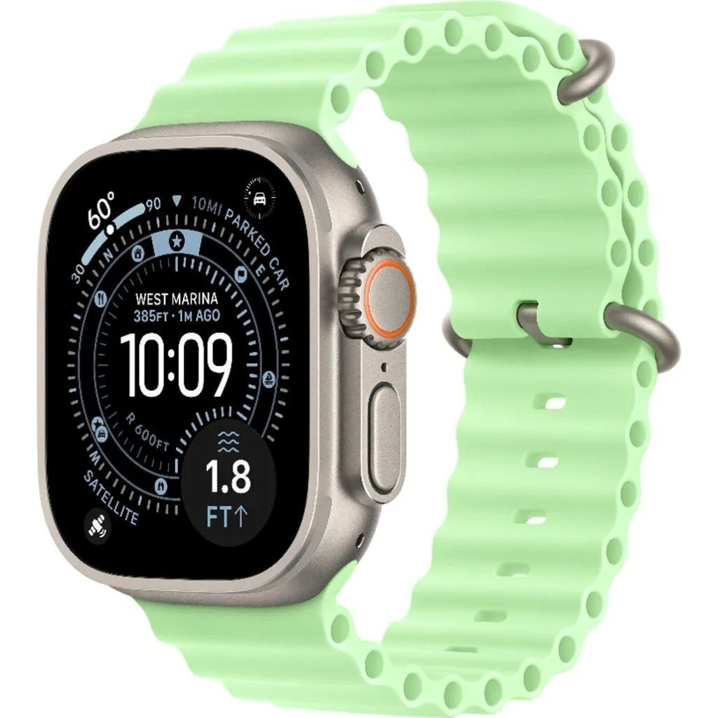 Apple Watch Ultra 3 LTE 49mm Natural Tit. Case w. Neon Green Ocean Band (MF1V4+MGCF4)