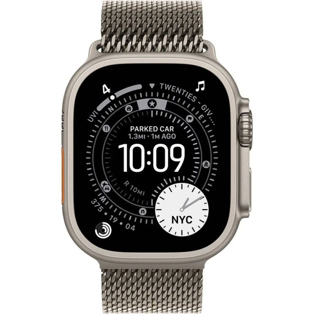 Apple Watch Ultra 3 LTE 49mm Natural Tit. Case w. Natural Tit. Milanese Loop - Large (MF0E4)