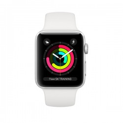 Apple Watch Series 3 (GPS+ Cellular) 42mm Silver Aluminium Case with White Sport Band (MTF22)