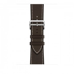 Apple Watch Hermes Series 4 GPS + LTE 44mm Steel Case w. Ebene Barenia Leather Tour Buckle (MU6U2)