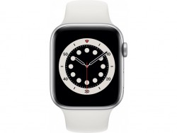 Apple Watch Series 6 LTE 44mm Silver Aluminum Case with White Sport Band (M07F3)