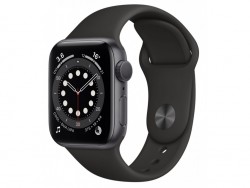  Apple Watch Series 6 GPS 40mm Space Gray Aluminium Case with Black Sport Band (MG133)