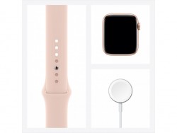 Apple Watch Series 6 LTE 40mm Gold Aluminum Case with Pink Sand Sport Band (M02P3)