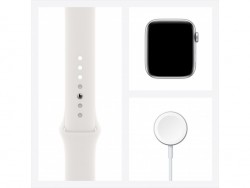  Apple Watch SE GPS 44mm Silver Aluminum Case with White Sport Band (MYDQ2)