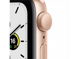 Apple Watch SE GPS 40mm Gold Aluminum Case with Pink Sand Sport Band (MYDN2)