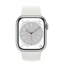 Apple Watch Series 8 GPS 45mm Silver Aluminum Case with White Sport Band (MP6N3)