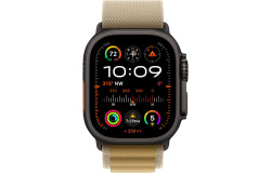 Apple Watch Ultra 2 LTE 49mm Black Titanium Case with Tan Alpine Loop - Small (MYQ03)