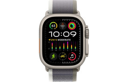 Apple Watch Ultra 2 GPS + Cellular 49mm Titanium Case with Green/Gray Trail Loop - M/L (MRF43)