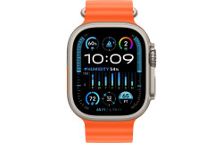 Apple Watch Ultra 2 GPS + Cellular 49mm Titanium Case with Orange Ocean Band (MREH3)