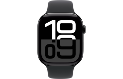 Apple Watch Series 10 LTE 46mm Jet Black Alu. Case w. Black Sport Band - M/L (MWY43)